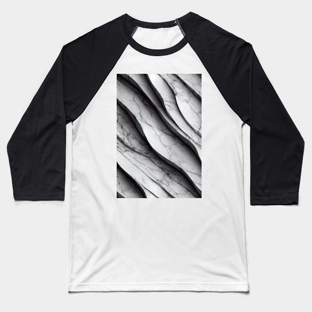 Luxurious White Marble Stone Pattern #8 Baseball T-Shirt by Endless-Designs